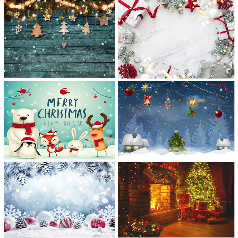 

SHENGYONGBAO Vinyl Custom Christmas Theme Photography Background Portrait Backdrops For Photo Studio Props 1911 CXZM-47