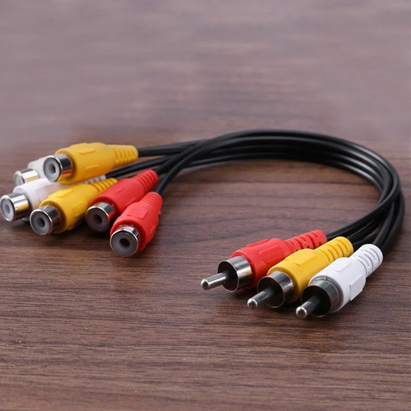 3RCA Jack к 6RCA кабелям папа женскому разъему сплиттер Аудио Видео провод Высокое