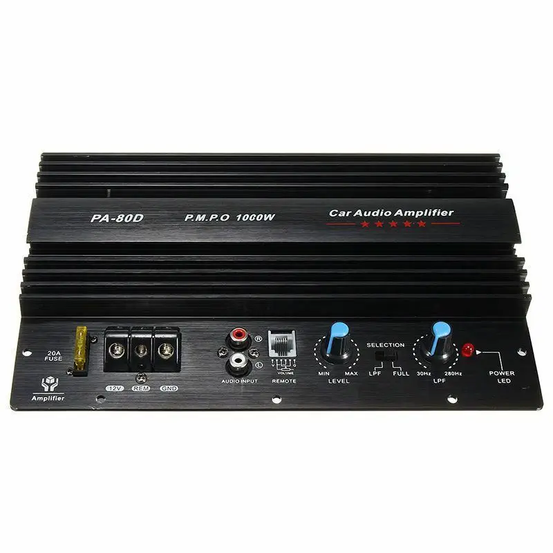 12V 1000W Мощность Фул автомобиль бас усилитель сабвуфера Аудио сабвуферный 105dBA |