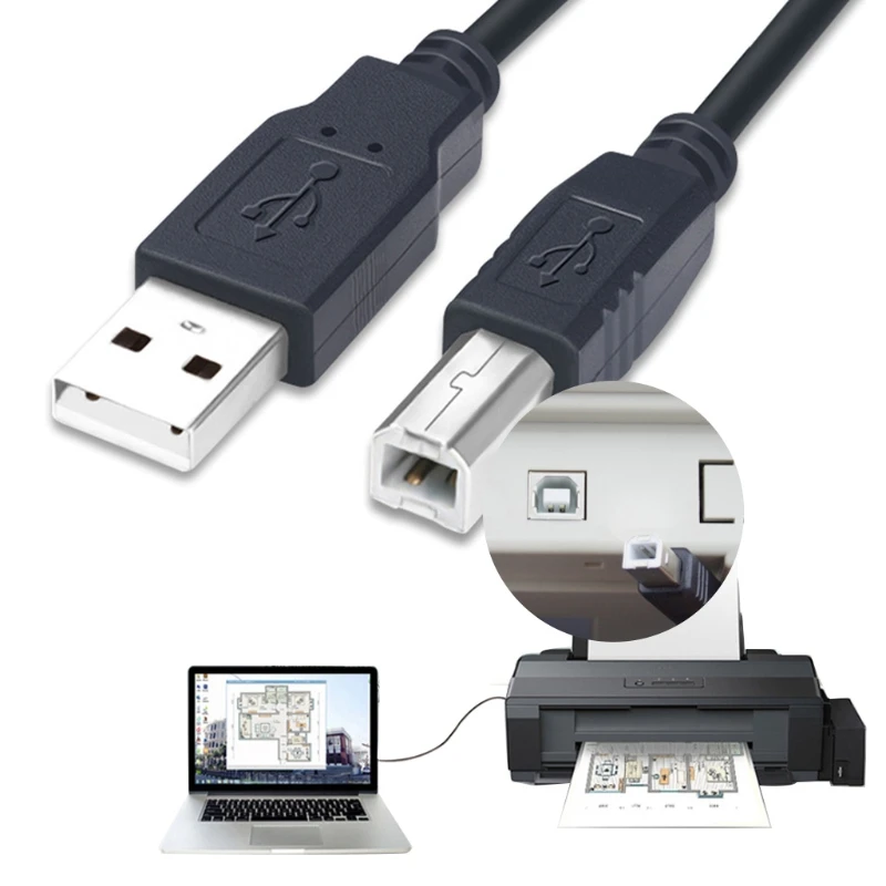 

K1KF High Printing Cord Printers Data Cable USB A Type B Male to A Male USB 3.0 2.0 Cable Line for Label Printers 1.5m/3.0m