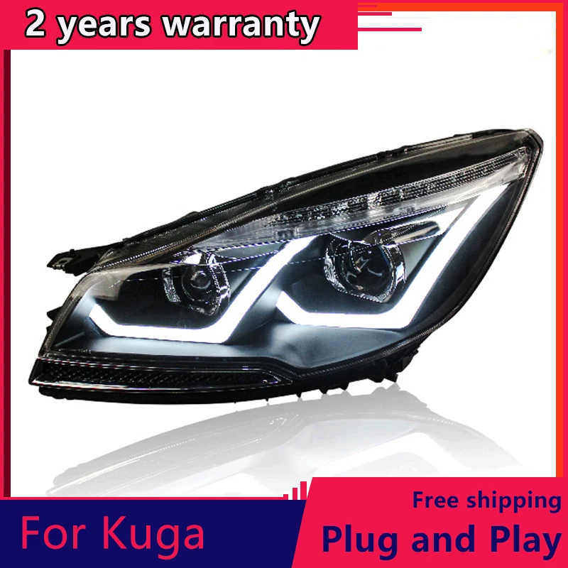 

KOWELL Car Styling for Ford Kuga Headlights 2013-2016 Escape LED Headlight DRL Bi Xenon Lens High Low Beam Parking Fog Lamp