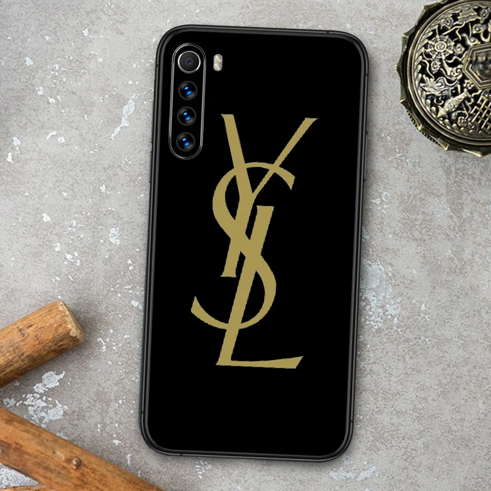 

Fashion Y-YSLS Luxury Phone Case For Xiaomi Redmi Note 7 8 8T 9 9S 4X 7 7A 9A K30 Pro Ultra black Cover Fashion Coque Soft
