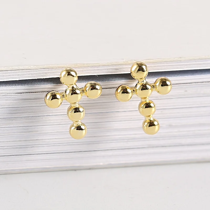 Женские серьги-гвоздики из серебра 925 пробы с бусинами | Украшения и аксессуары