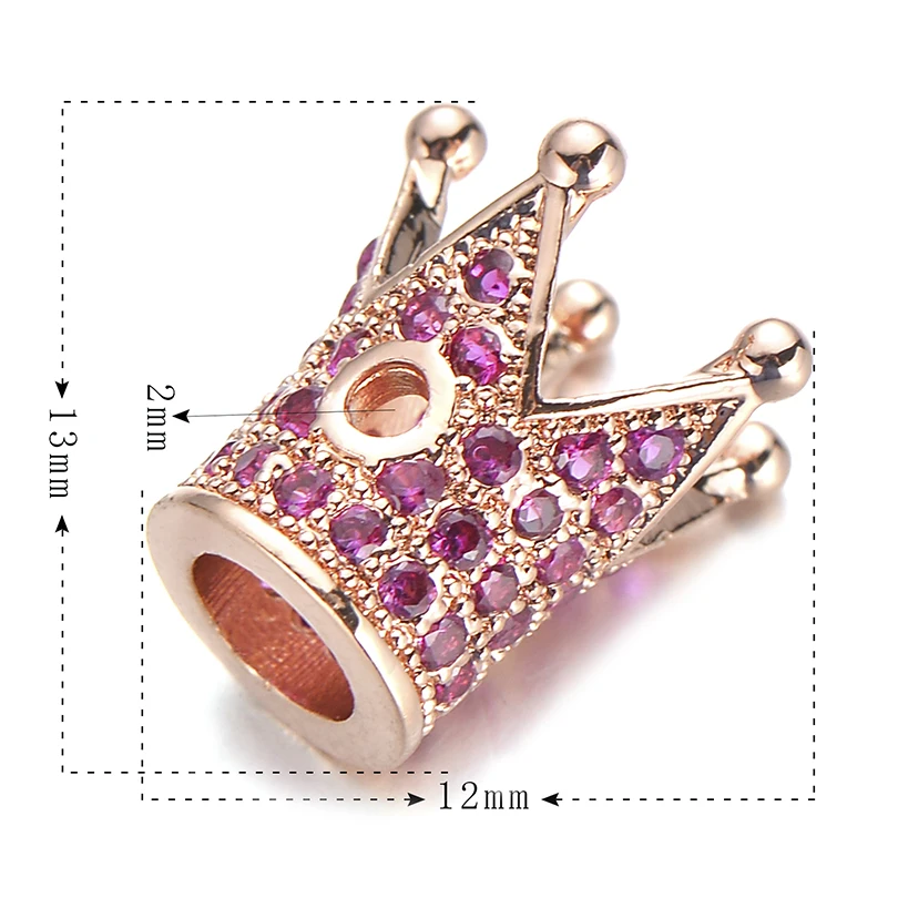 Pipitree трендовые бусины в виде короны розового синего зеленого цвета с кубическим