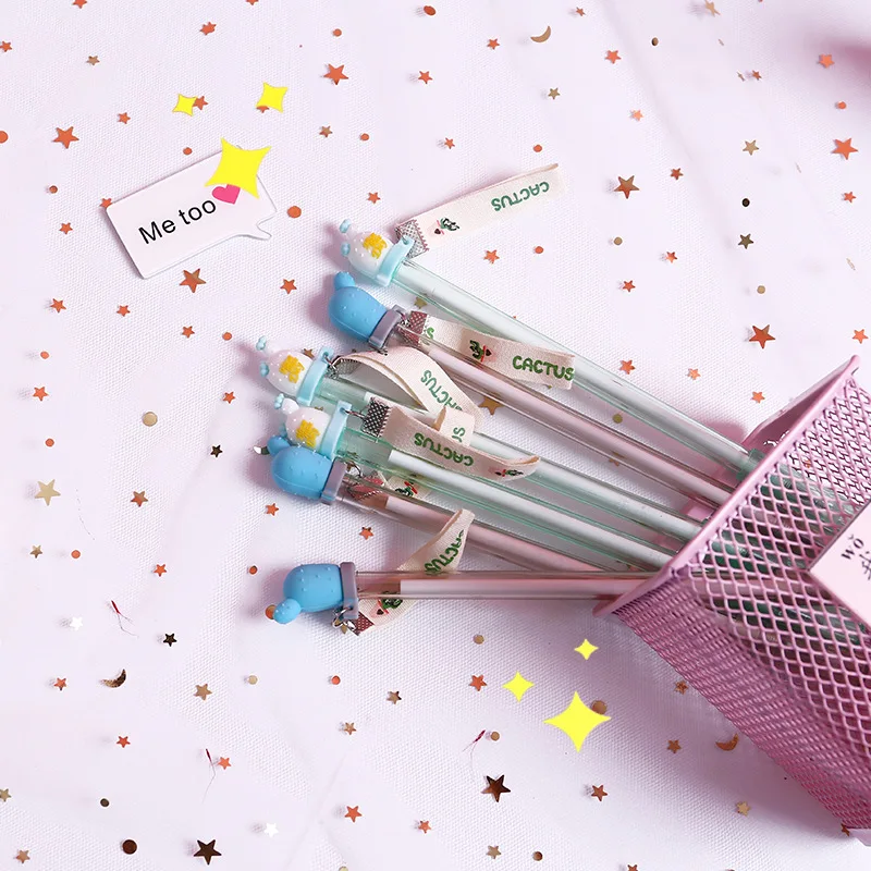 1 шт. Новинка кактус завод прозрачный стержень чернила для гелевой ручки маркер