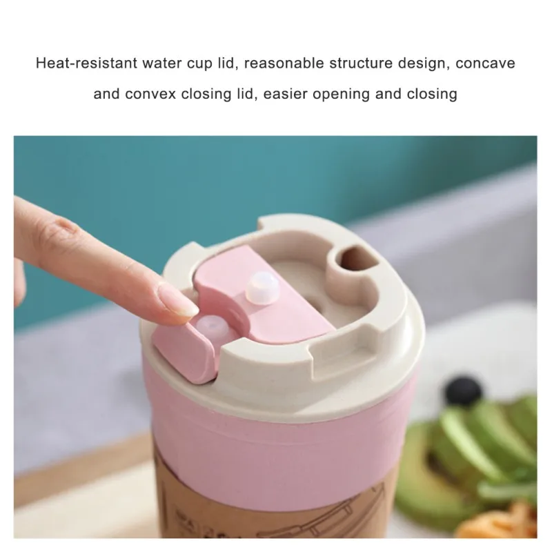 420 мл двухслойная изоляция Экологичная пшеничная соломенная кофейная чашка для