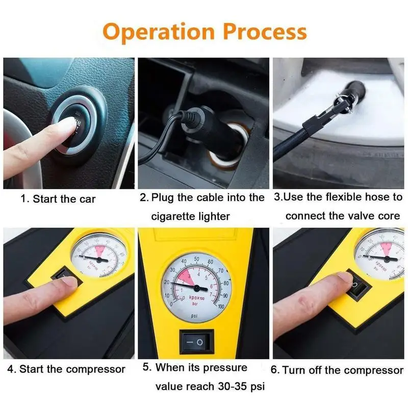 Автомобильный Электрический насос для шин 12 В постоянного тока автомобильный