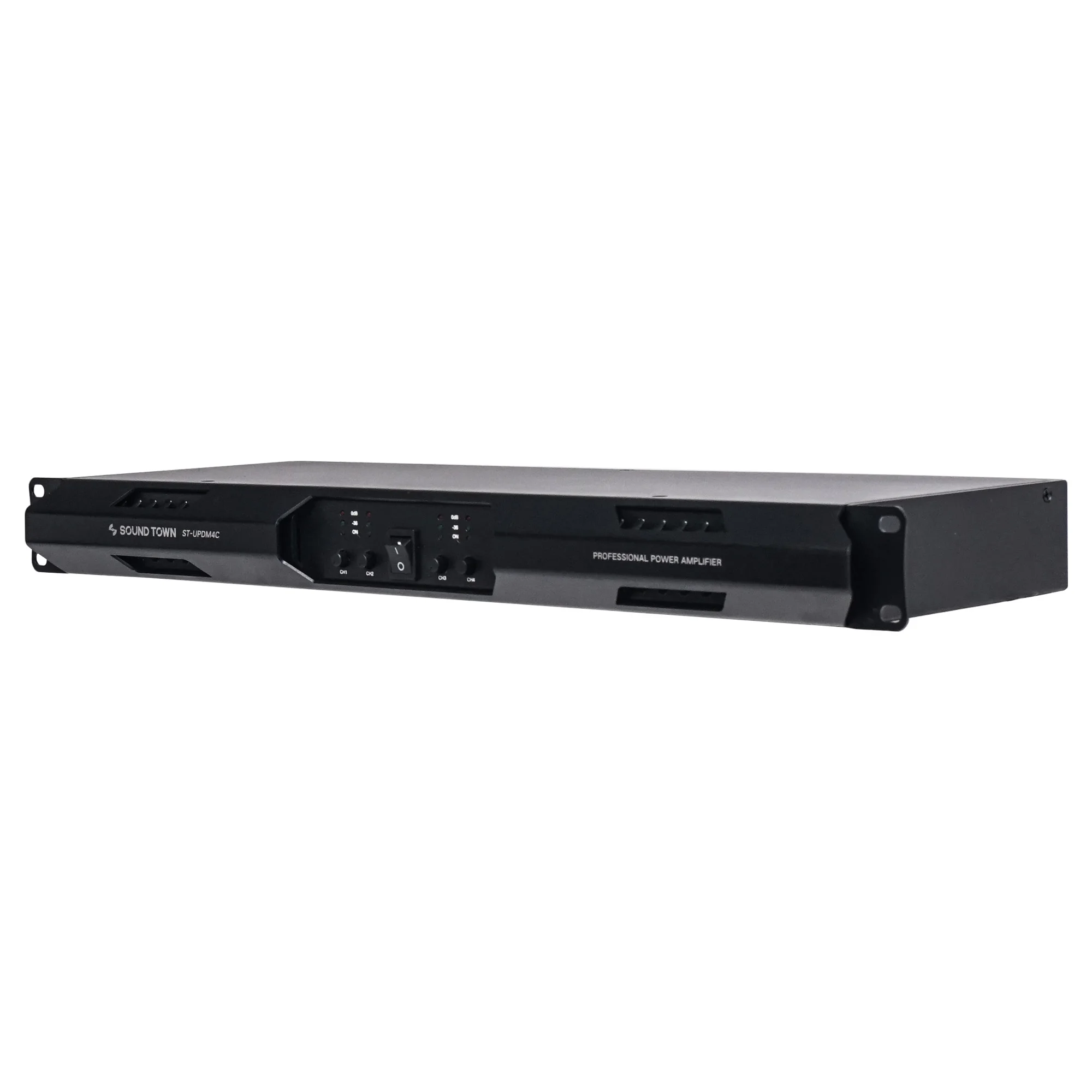 Усилитель мощности Sound Town 1U 4 канальный PA/DJ 4x950 Вт при 8 Ом (ST UPDM4C)|Сценическое
