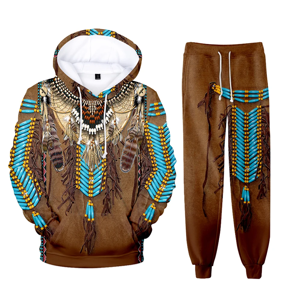 

American Indian Hoodies Sportsuits Anime Hoodie + Sweatpants