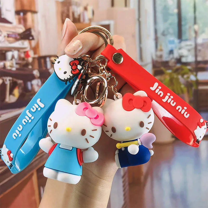 

Симпатичный мультяшный Kawaii Sanrio Kitty бант автомобиль брелок милая маленькая Подарочная сумка кукла подвеска Рождественский подарок для дево...