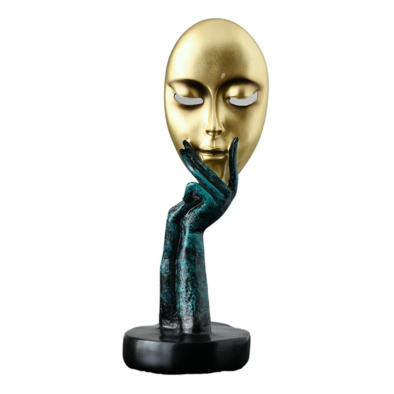 Creative Nordic Home Decor Abstract Figure Sculpture Woman Face Mask Statue Resin Art Crafts Ornaments Decoration | Дом и сад
