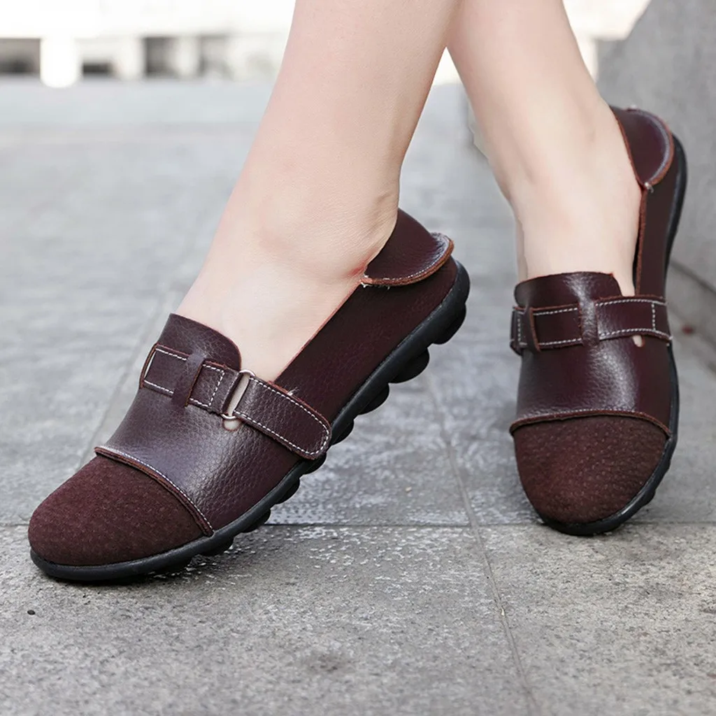 2020 Women Shoes Plus Size Flat Luxury Leather Loafers Nurse Slip On Flats Oxford Sapato Feminino Ballet | Обувь
