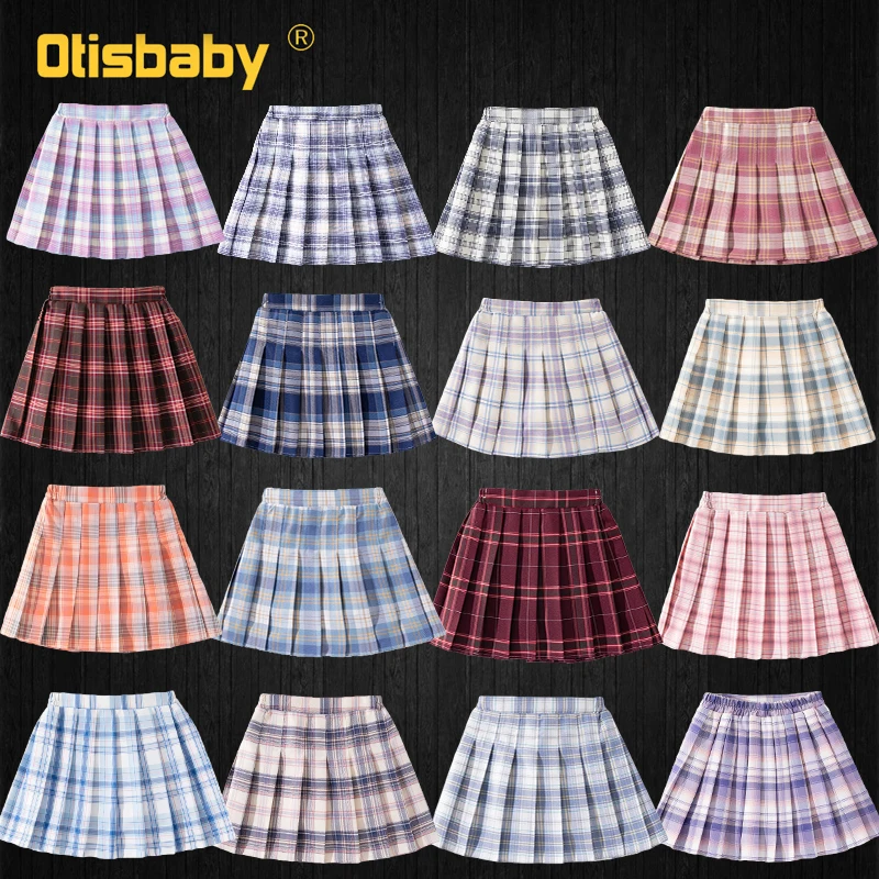 Осенняя детская короткая плиссированная юбка в клетку школьная одежда для