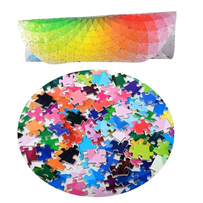 

1000 pieces Rainbow Jigsaw Puzzles Paper Puzzles Toys Educational Puzzle Toy for Kids/Adults Gift Bedroom Decoration Stickers