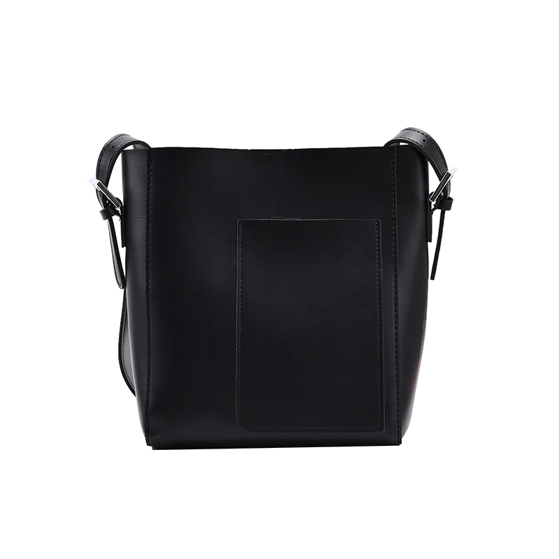 

Retro PU Leather Bucket Bags Fashion Solid Color Crossbody Shoulder Handbags Branded Trending Hand Bag