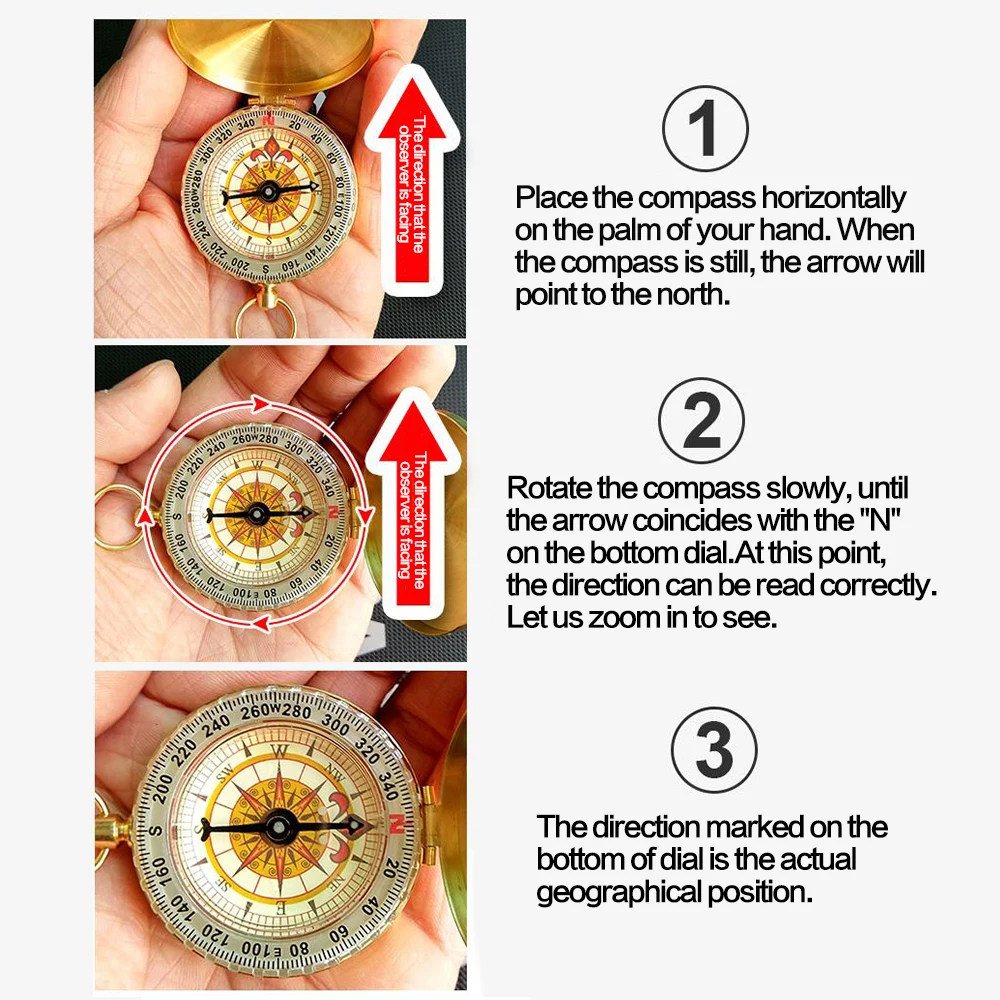 Pure copper compass G50 карманные часы Ретро Флип компас открытый альпинизм