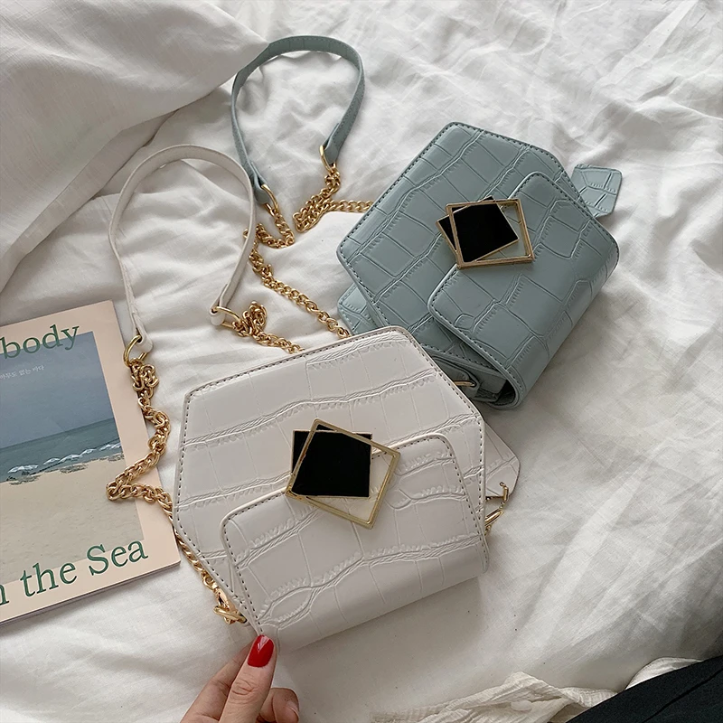 Модные сумки на плечо с шестигранной аллигатором для женщин роскошные