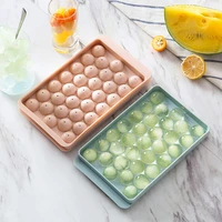 creative plastic round diamond ice cube tray with lid kitchen accessories reusable diy ice cream mold home bar party tools