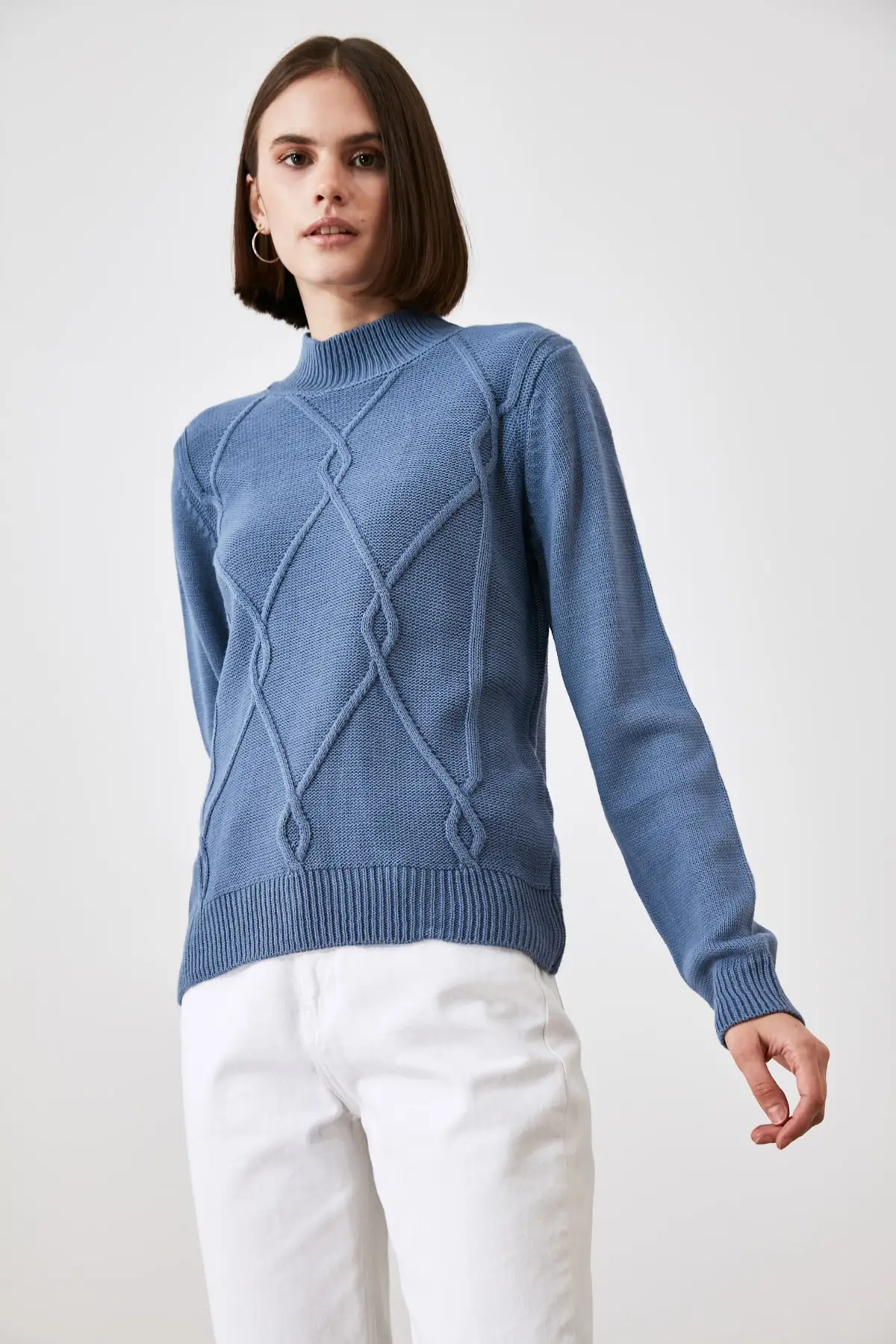 

Trendyol Mesh Detailed Knitwear Sweater TWOAW21KZ2661