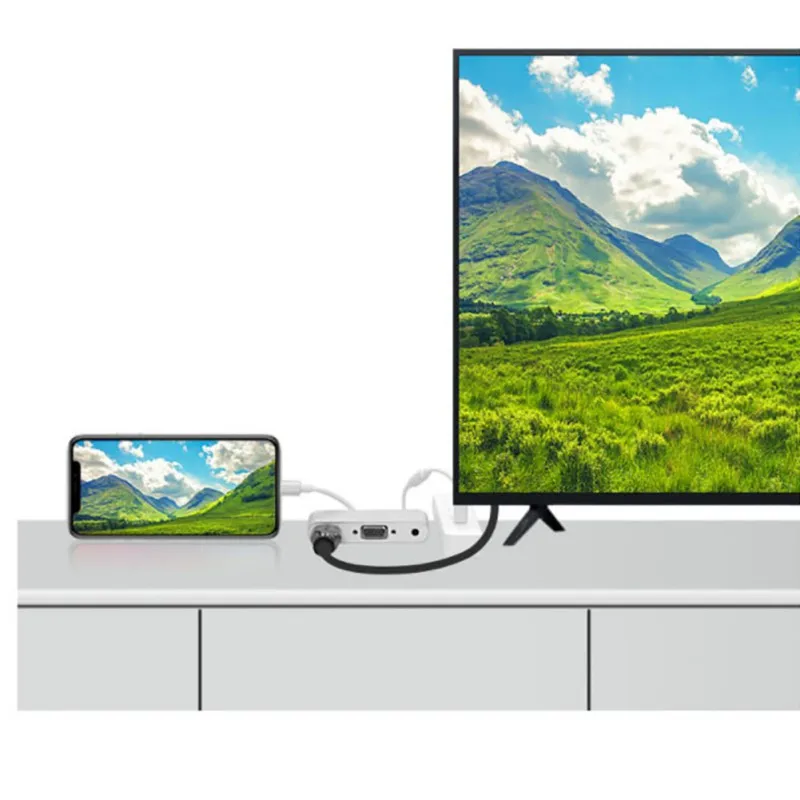 Популярный универсальный конвертер Lightning для HDMI VGA Jack аудио ТВ Кабель-адаптер для iPhone X 8 7 7 Plus 6 6S для iPad серии