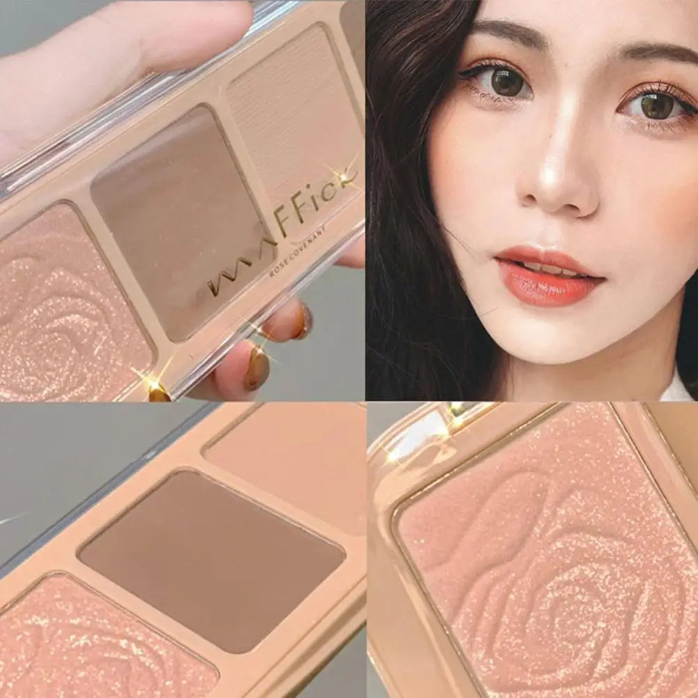Контурная Палитра для растушевки лица пудра ухода макияж 4 цвета стойкий