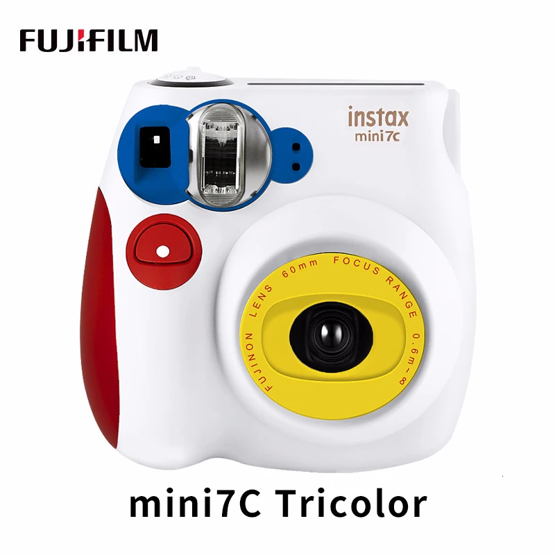 Подлинный Fujifilm Instax Mini 7C 7S камера 6 цветов в продаже Белый Розовый Синий мгновенная печать фото фильм съемка - Цвет: 7C Tricolor