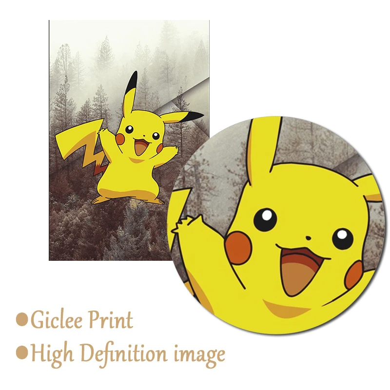 

Pokemon Poster Child Bedroom Accessories Anime Bulbasaur Pikachu Canvas Mural Art Picture Painting For Modern Home Decoration