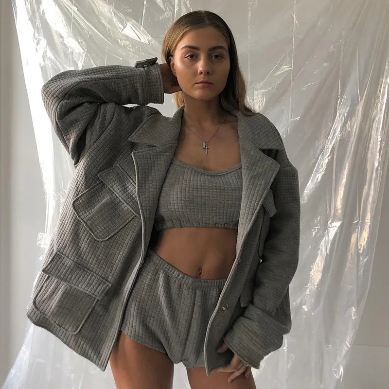 Womens Long Sleeve knitting Cardigan Tops Ladies Autumn Lrregular Lapel Shirts Checkered Tweed Casual Plaid Jacket OuterwearY911 | Женская