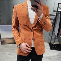 british style fashion mens suit jacket slim fit handsome suit jacket fashion mens business jacket corduroy blazers size s 3xl