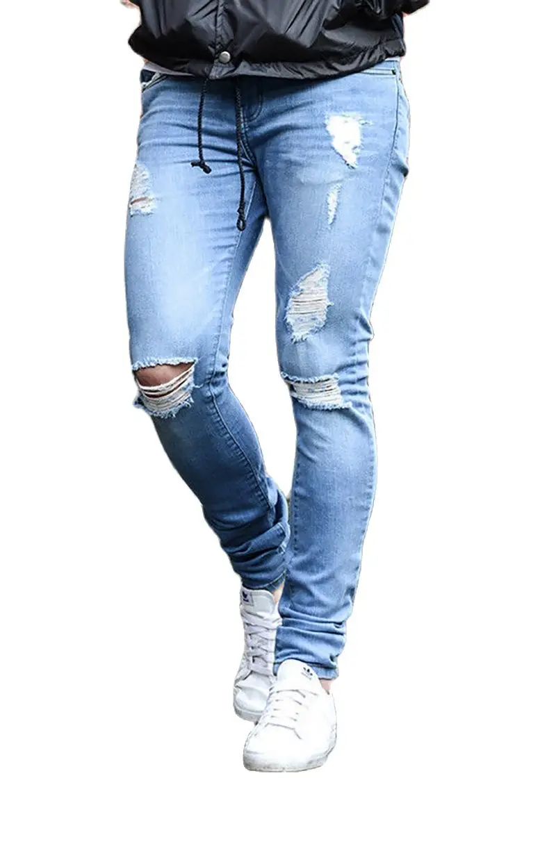 

Men's Tight-Fitting Solid Color Jeans Trendy All-Match Pants