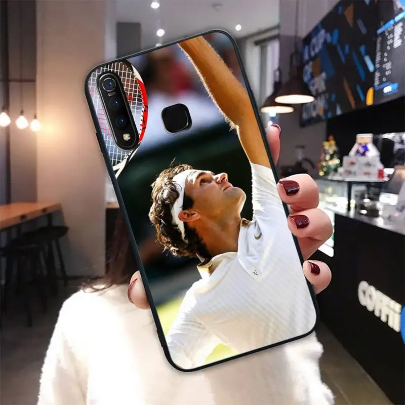 

Roger Federer Black Silicone Cover Case For Vivo U3x Y11 Y12 Y19 Y81 Y91C V9 V17 V15 Pro Funda