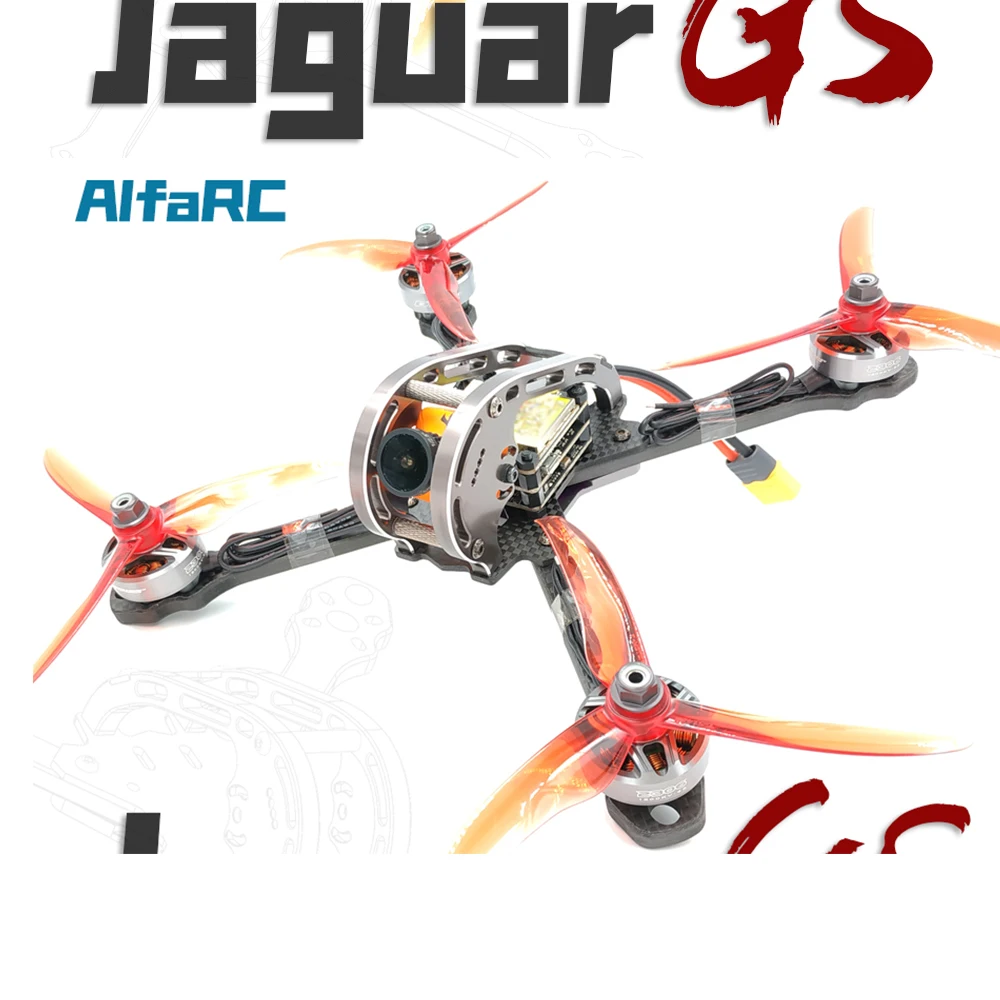 Комплект рамы для квадрокоптера AlfaRC Jaguar LSX5 220 мм из углеродного волокна 5 дюймов 6
