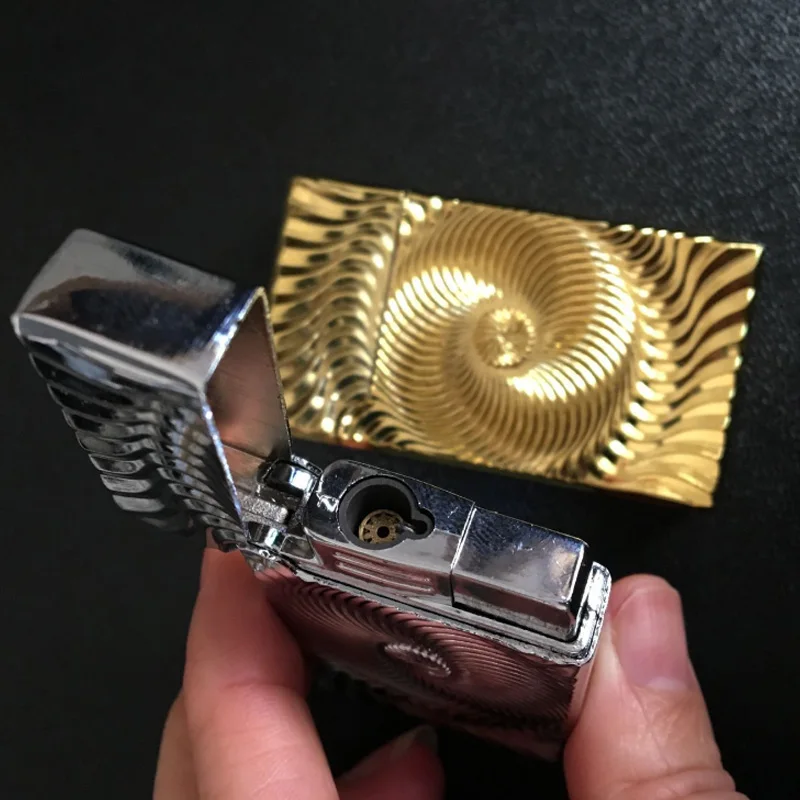 Ping Sound Metal Lighter Oil Windproof Wheel Lighters Unique Vortex Compact Butane Jet Fire Refillable Cigarette Gadgets | Дом и сад