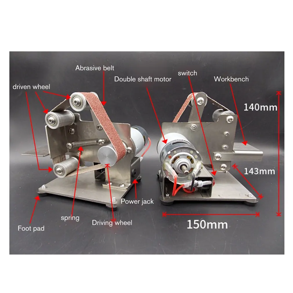 Многофункциональный измельчитель мини электрический ленточный шлифовальный