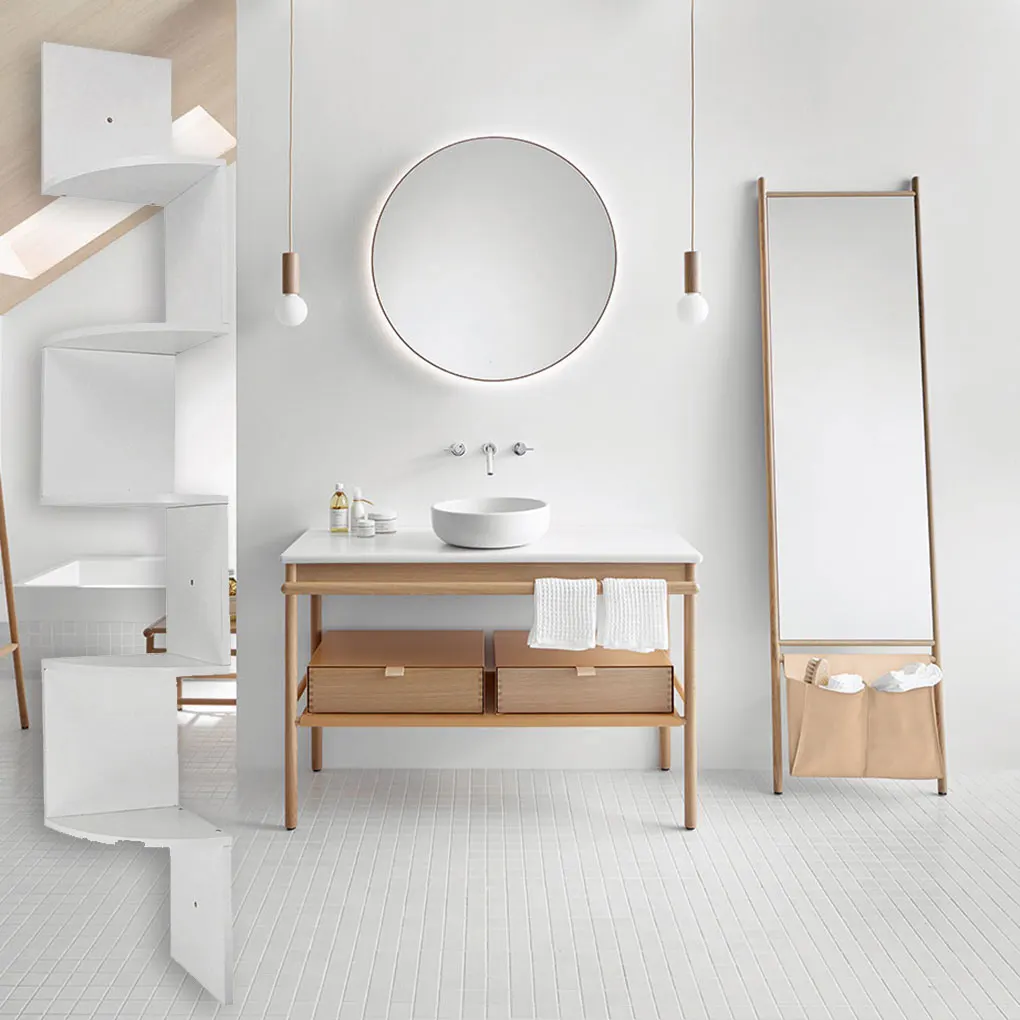 

2020 New 5 Tiers Zig Zag Wall Corner Shelf Living Room Bedroom Bathroom Office Displays Storage Organizer Books Rack