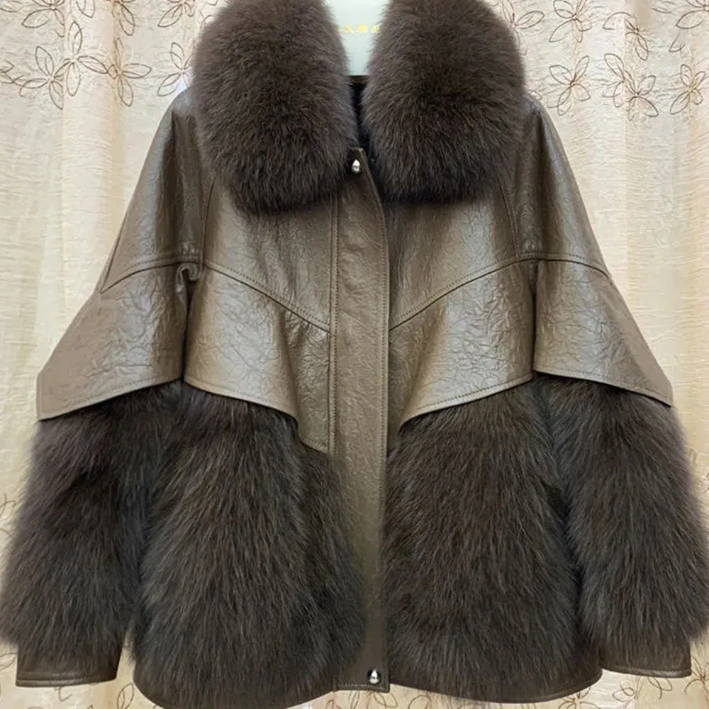

Женская Стеганая куртка из искусственного меха, повседневная приталенная утепленная куртка из искусственного лисьего меха на осень и зиму,...