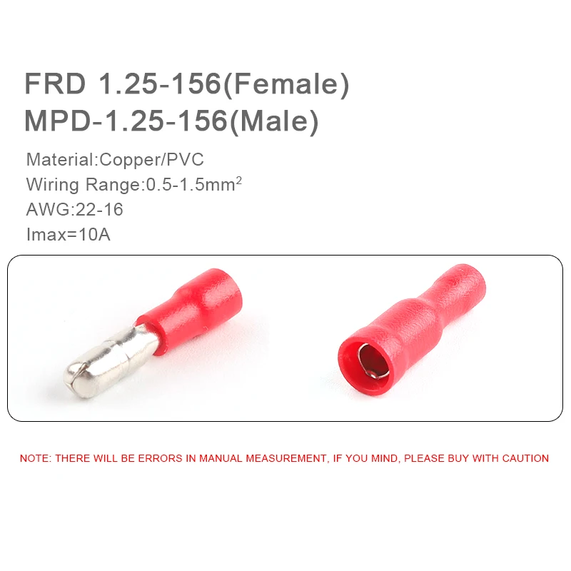 50 шт. набор мужского и женского пола электрический провод разъем изолированные