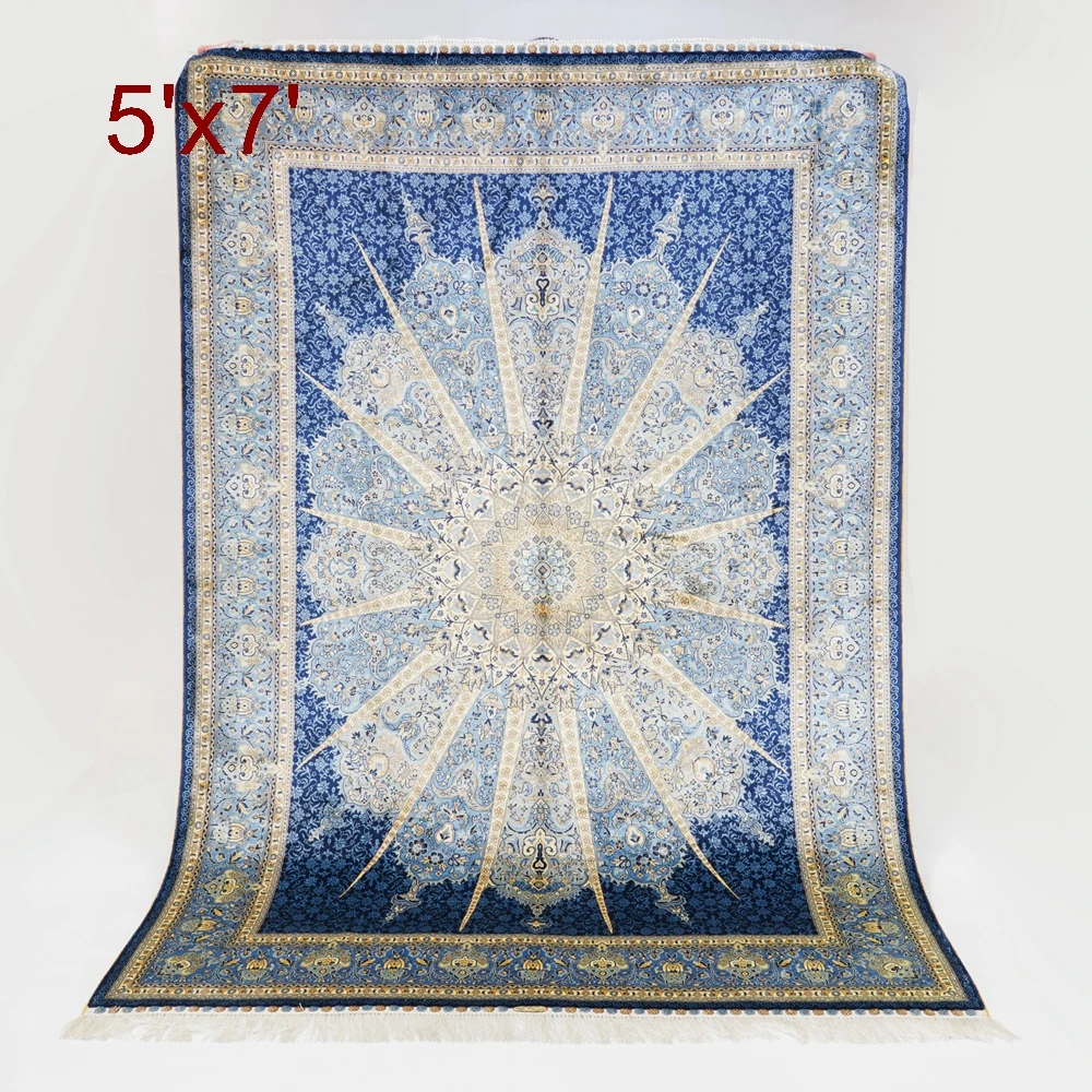 Коллекция 5 х7 футов шелковый ковер ручной работы с узелком классический