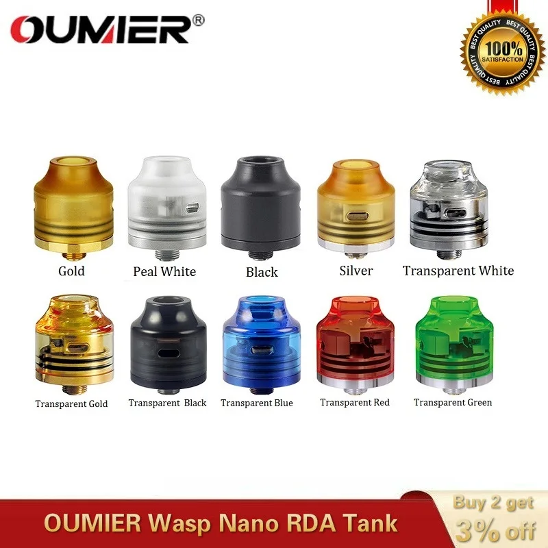 OUMIER ОСА Nano RDA 22 мм Vape танк ввиду капает атомайзер большая палуба подходит 510 головка коробка мод против Hellvape падение мертвых