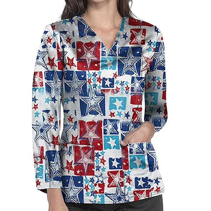 

S-3XL 4 Цвета, v-образный вырез, Однотонная футболка с короткими рукавами для медсестры рабочие форма Для женщин летние здоровья скраб работник...