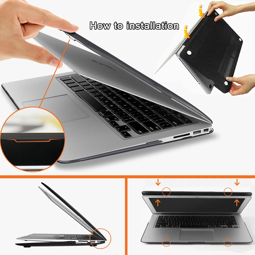 Чехол для ноутбука Apple MacBook Air 13/11/MacBook Pro 13/15/16/Macbook 12/Macbook Белый A1342 матовый черный