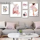 Модные женские постеры с розовыми губами на высоком каблуке, картины на стену, художественные плакаты и принты, декор для макияжа, подарок
