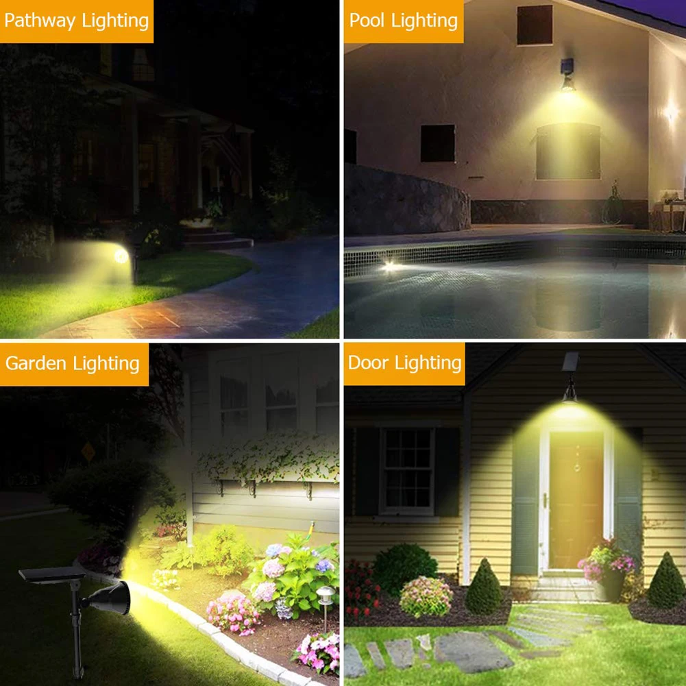 

2pcs Outdoor 7LED Solar Lawn Lamp Waterproof RGB Light Control Garden Light
