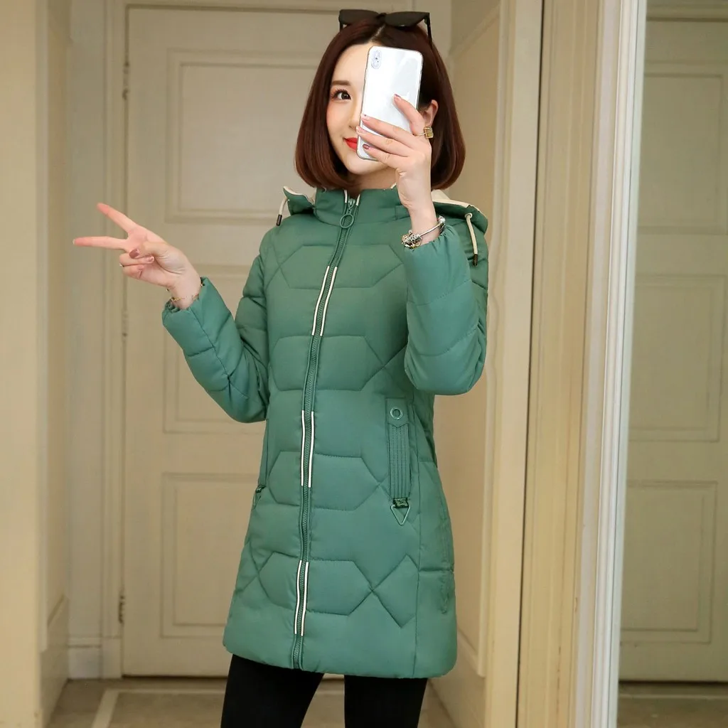 Kurtka manteau femme зимнее пальто для женщин Зимняя теплая хлопковая зимняя куртка с капюшоном пальто с длинными рукавами abrigos mujer invierno