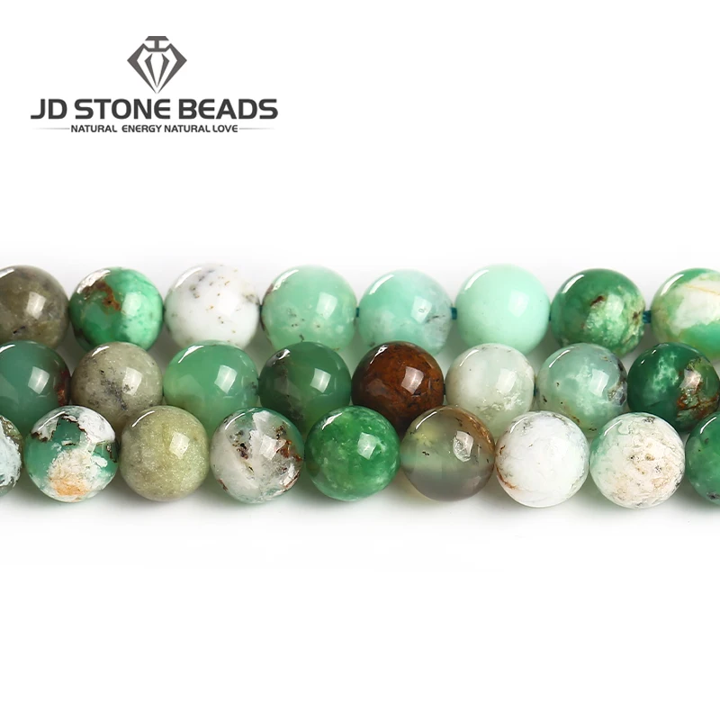 

Hot Sale Natural Stone Australian Jade Green Jade Smooth Round Beads for Jewelry Making DIY Fashion Bracelet 15" Strand 4-12mm