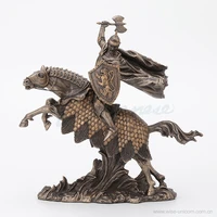art decoration crafts statue knight in armor riding a horse with an ax in his right hand birthday present home decor hot style