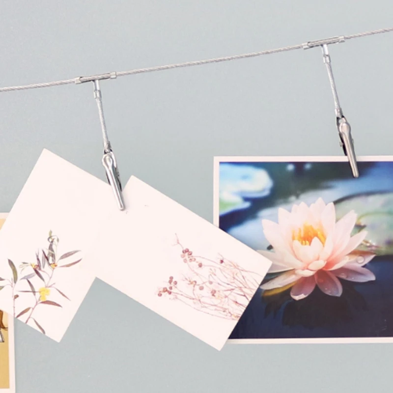 

Outdoor Decoration Set Metal Photo Clip Light Clip Wall Hanging Love Photo Clip Pendant Crocodile Clip Wire Rope Clip
