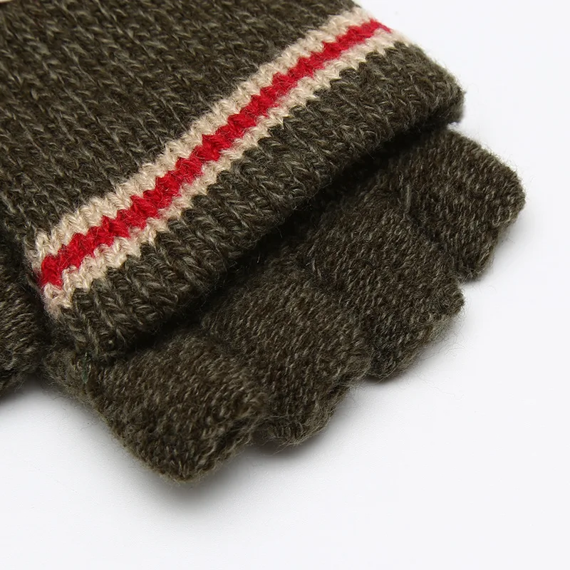 Перчатки-варежки Balleenshiny зимние теплые вязаные с откидным верхом - купить по