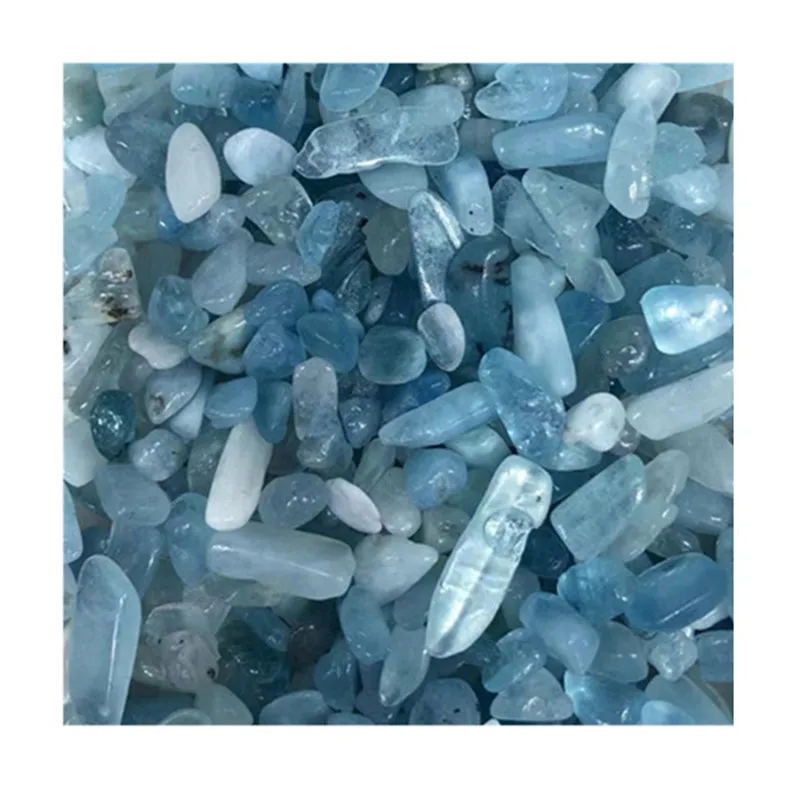 

Natural Polished Aquamarine Chips Crystals Healing Gemtone For Sale