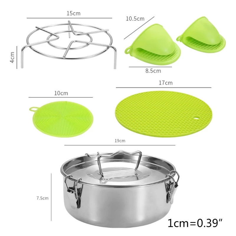 

Round Food Steamer Box with Lid Multifunctional Steaming Grid Set for Kitchen W0YC